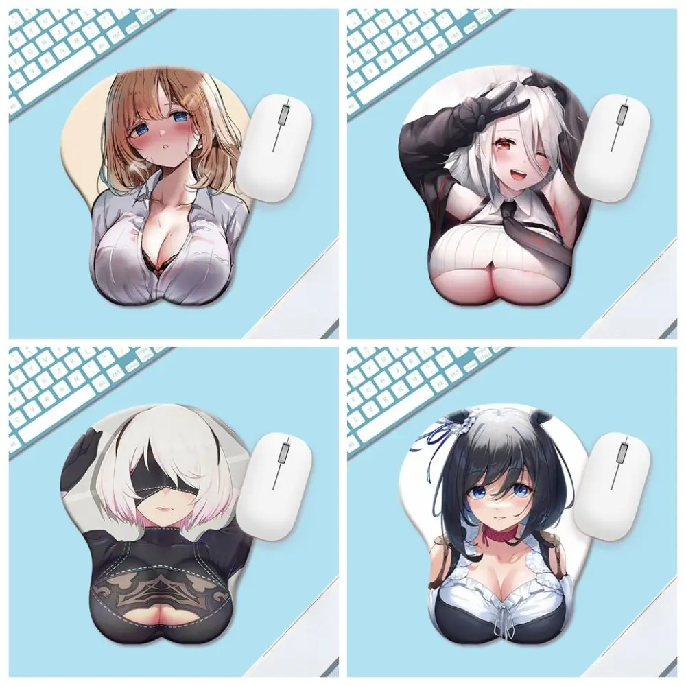 Mouse Pad 3D Stereo Anime 3D Mouse Pad Beauty Chest Bobo Series 3D Breast Mousepad Anime Comfortable Mouse Mat Laptops