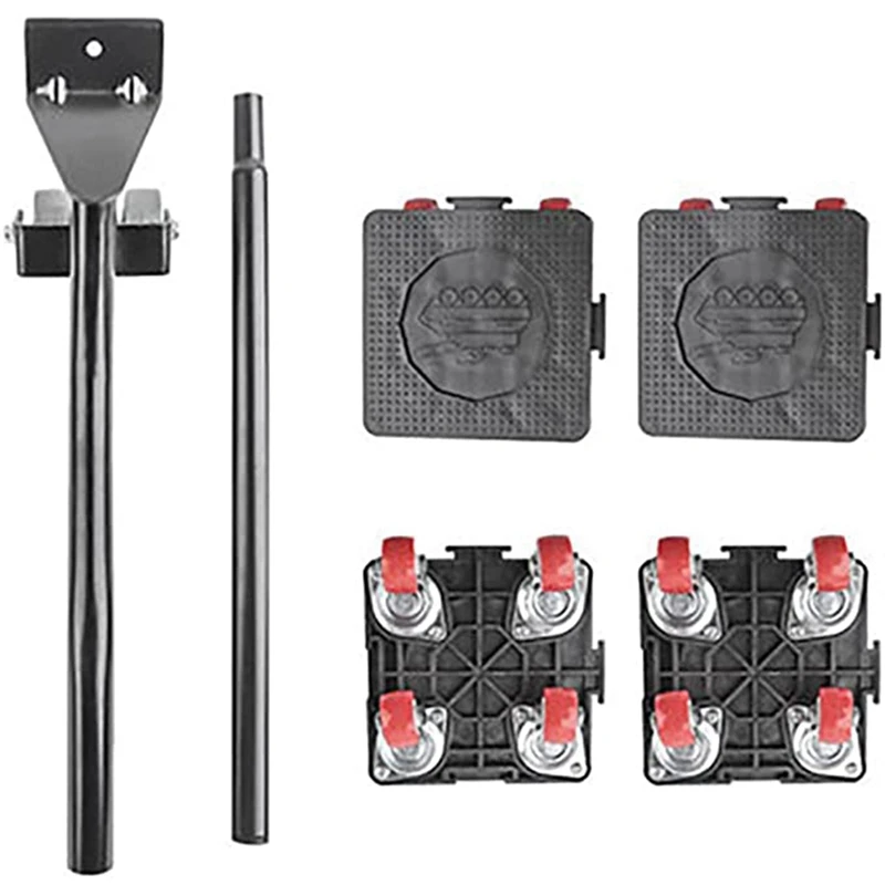1 комплект инструментов для перемещения мебели, с 4 колесами и портативным подъемником, для перемещения мебели, холодильников, диванов, черный портативный 880 фунтов