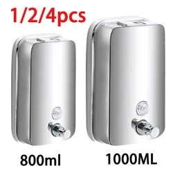 800ML/1000ML Soap Dispenser Stainless Steel Wall Mount Bathroom Liquid Soap Detergent Shower Gel Storage Bottle Toilet Kitchen