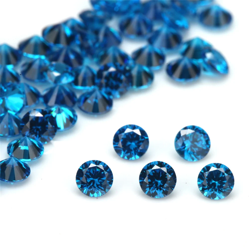 1.0~13mm 5A Cubic Zirconia Stone Multicolor Round Shape 8 Hearts and 8 Arrows Loose CZ Stones Synthetic Beads For Jewelry Make