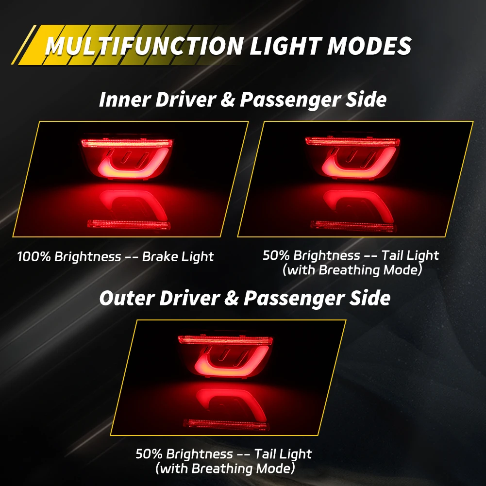 2 قطعة المصد الخلفي عاكس ضوء DRL الذيل ضوء الفرامل ضوء بدوره مصباح إشارة ث/LED ل 2010 2011 2012 2013 شيفروليه كامارو