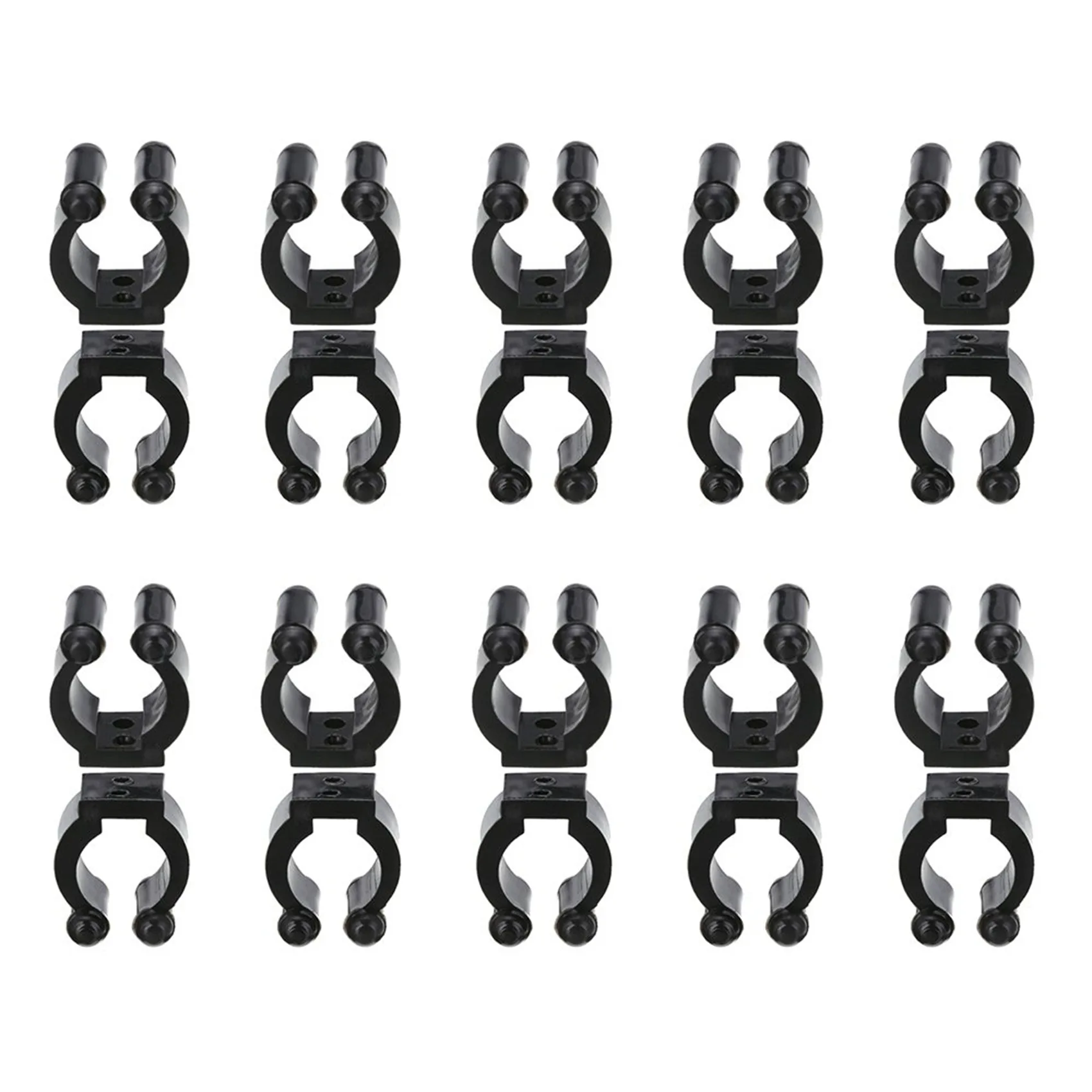 

A64T-100 шт. зажимы для держателя удочки, черные зажимы для хранения удочек внутреннего диаметра 16 мм