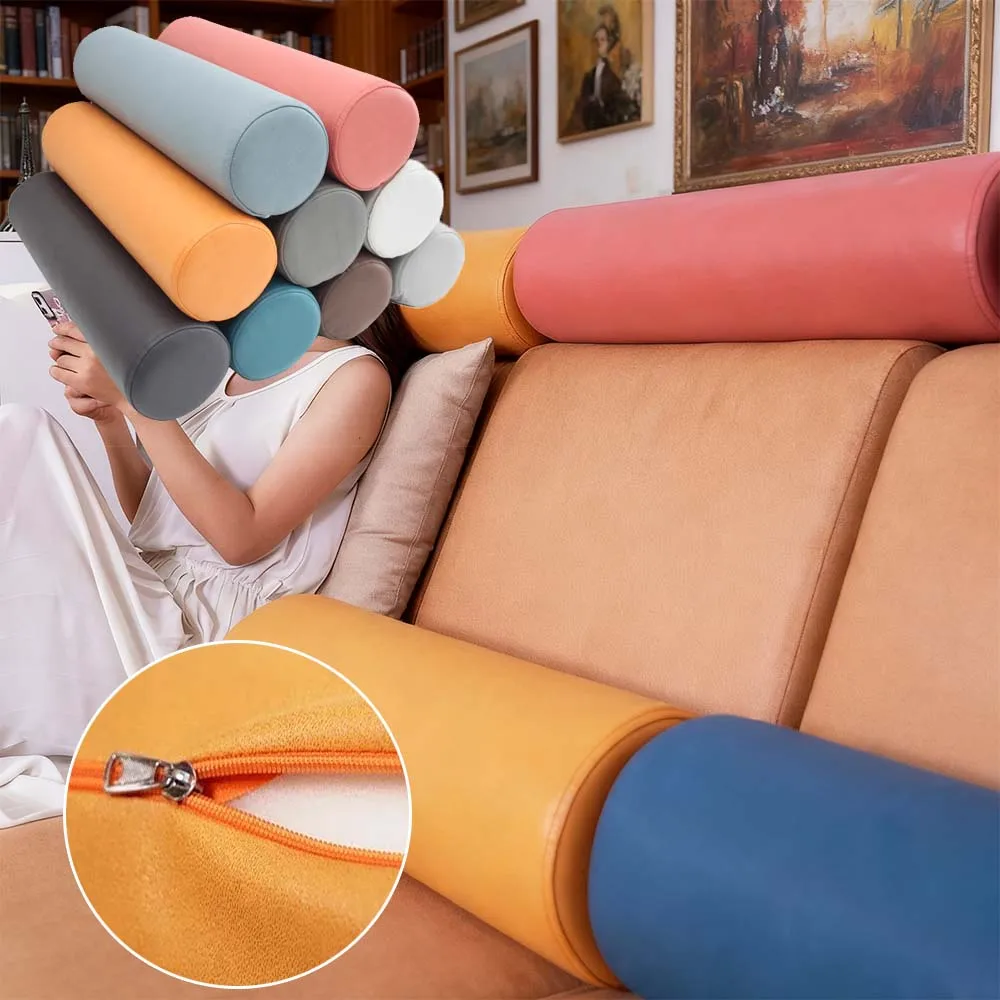 

Waterproof Cylindrical Removable Neck Pillow Solid Color Technology Fabric Back Knee Support Long Body Cushions Coussin Canapé