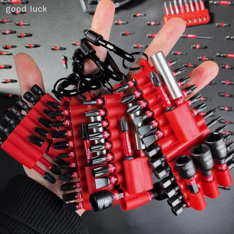 1 Set Bit Multi Driver Baja S2 Magnetik dan Kit Mata Obeng Impact Tempat Bit dengan Lengan Organizer
