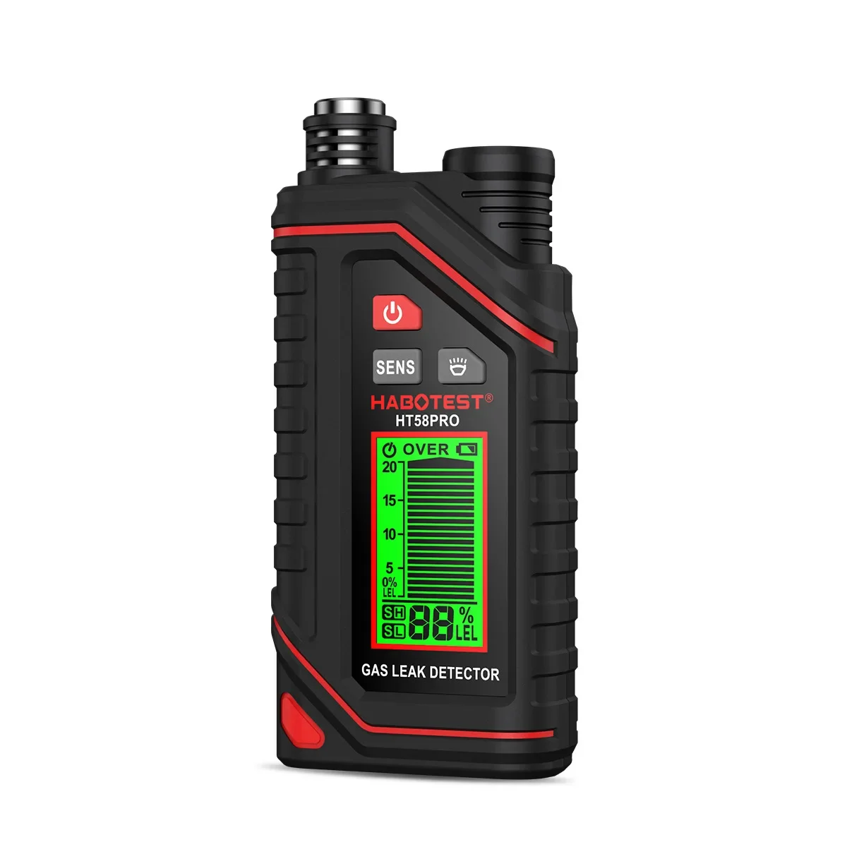 HABOTEST 0-9999ppm Portable Rechargeable Combustible Gas Leak Tester HT58Pro Combustible Gas Detector with Sound and Light Alarm