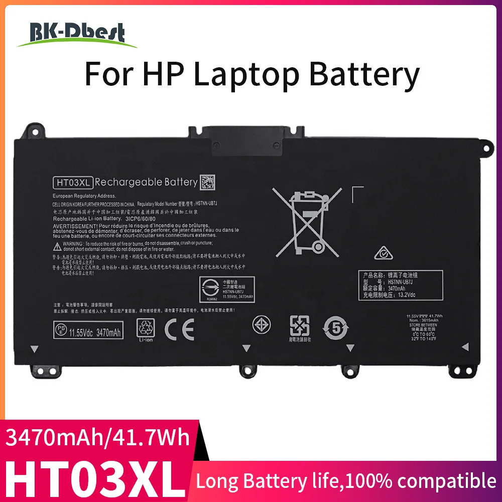 BK-Dbest 11.4V 41.04Wh HT03XL Laptop Battery for HP 14-CE0014TU 14-CE0000 HSTNN-IB8O L11421-1C1 L11119-855 HSTNN-UB7J