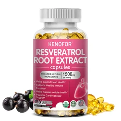 Resveratrol 1500mg Supplement - Antioxidant, Anti-Aging, Skin Radiance, Heart, Cardiovascular, Immune, Metabolism