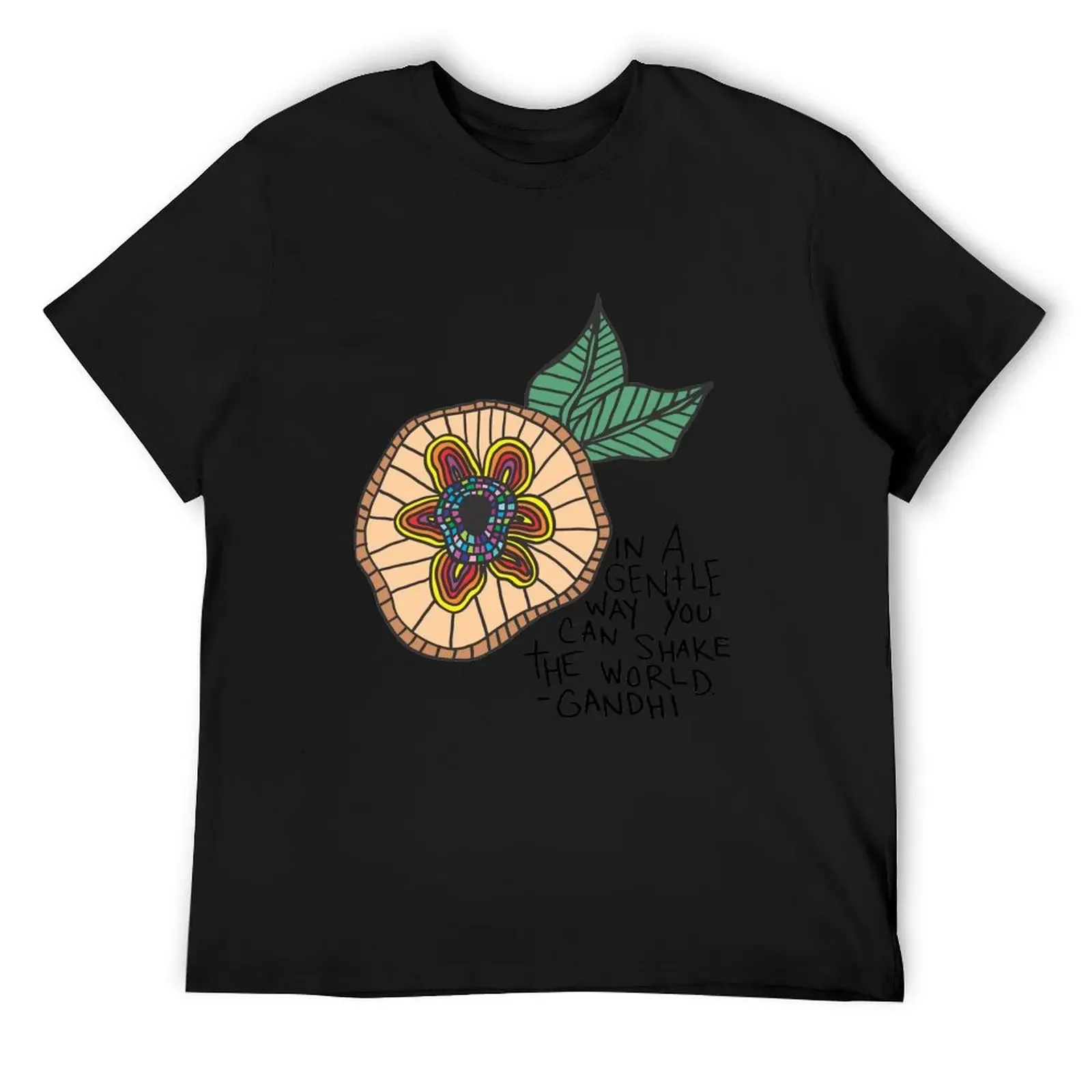 

In a Gentle World inspirational quote Gandhi T-Shirt summer top oversize t-shirts man oversized t shirt funny t shirts men