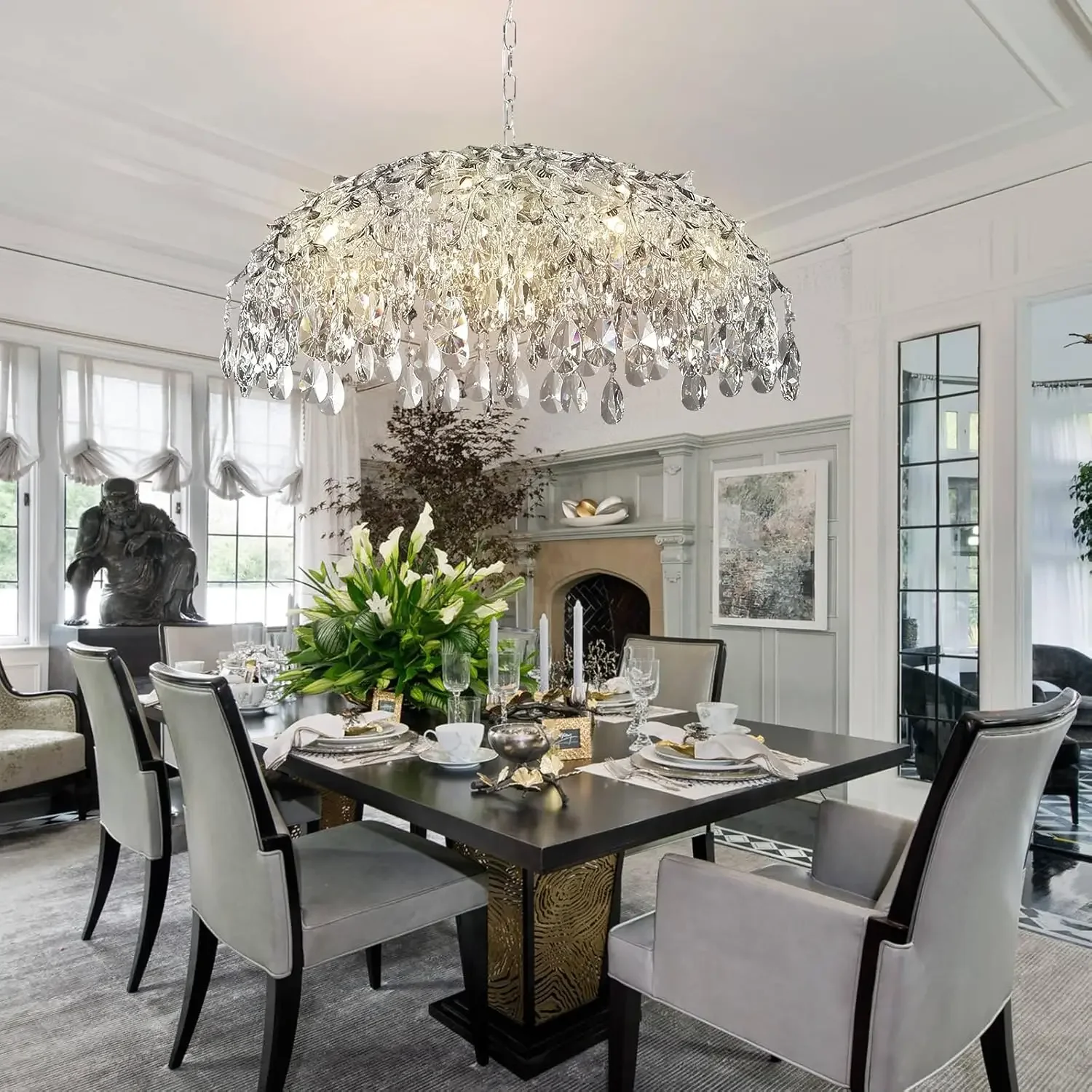 Italian Light Luxury Living Room Crystal Chandelier Creative Luxury And High-end Feeling French American Bedroom Dining Room Lig