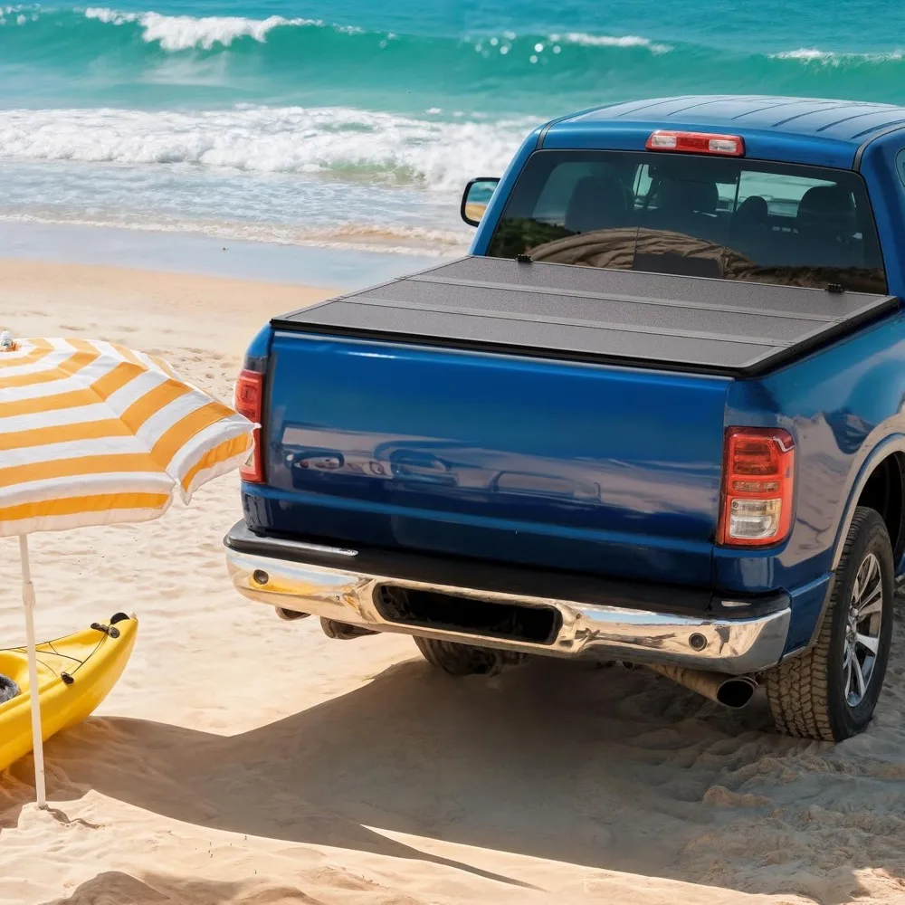 FRP غطاء سرير شاحنة صلب ثلاثي الطي مناسب لسيارة تشيفي كولورادو/جي إم سي كانيون 2015-2025 سرير 5.2 قدم #6