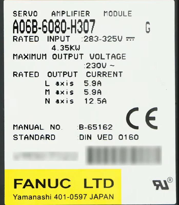 

Б/у сервопривод A06B-6080-H307, проверен, исправен, A06B 6080 H307, быстрая доставка.