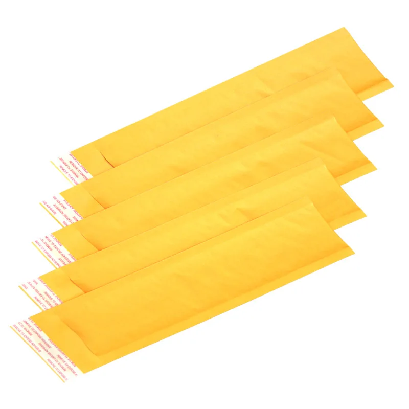 Emballage en papier kraft de style long, sacs à bulles, enveloppe d\'expédition rembourrée, sac d\'expédition, fournitures d\'affaires, 50 pièces