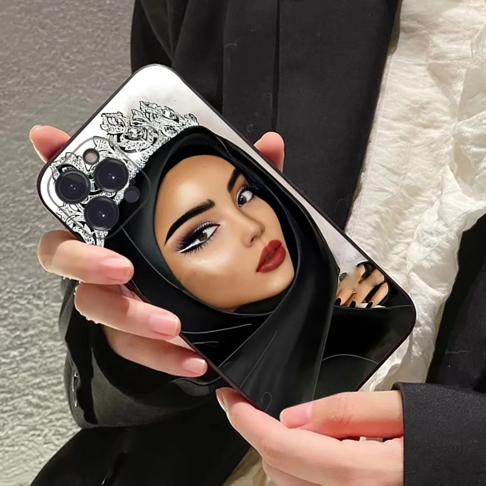 Muslim Arabic Hijab Girl Phone Case For iPhone 15 14 11 12 13 Mini Pro XS Max Cover 6 7 8 Plus X XR SE 2020 Funda Shell