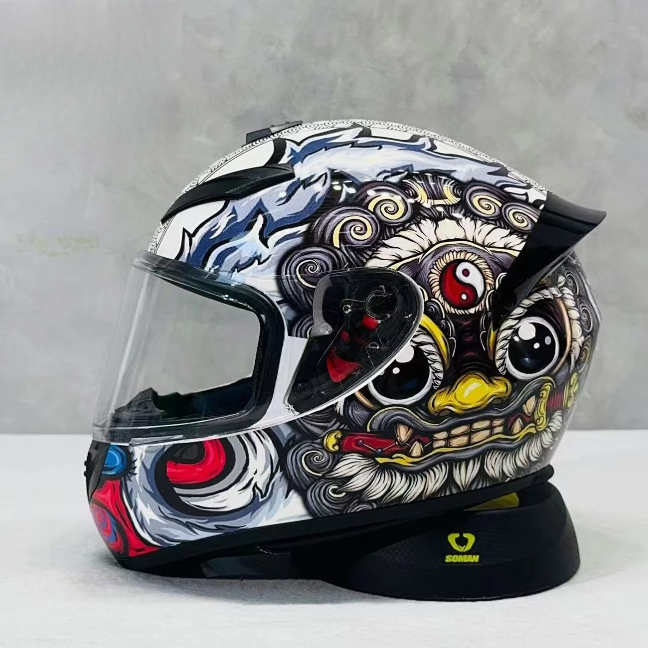 Rugged Durable Full Face Motorcycle Helmet with Reinforced Shell and Scratch-Resistant Clear Visor for Extreme Conditions Riding