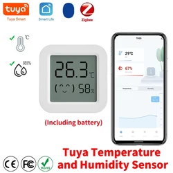 Tuya Thermometer Hygrometer Zigbee Temperature Humidity Sensor Mini LCD Digital Display Bluetooth-Compatible For Smart Home