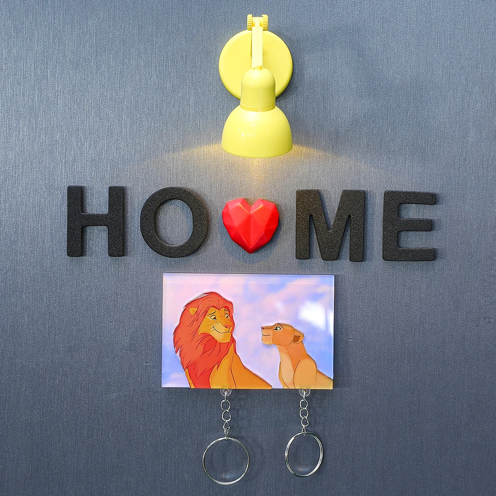 Nuevo llavero del Rey León, llavero para pareja, colgante de pared, decoración del hogar, colgante de llave, mochila, llavero, estante de almacenamiento, regalo para pareja