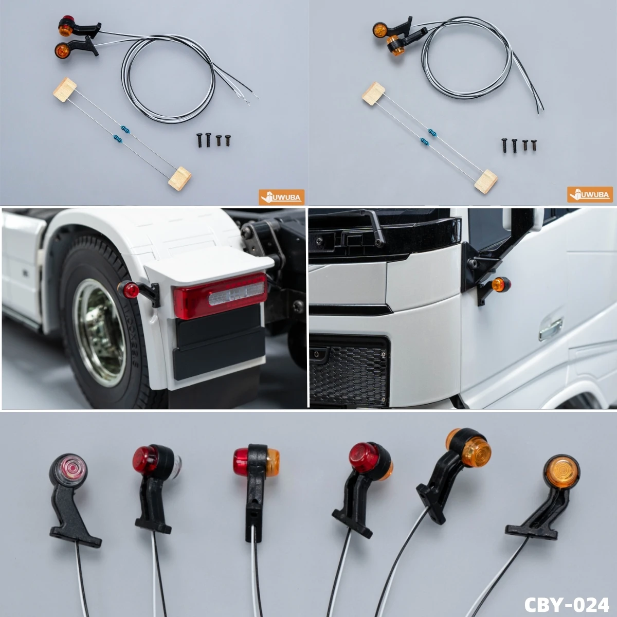 

Двухцветный индикатор ширины, боковые фонари CBY-024 для 1/14 Tamiya RC Scania Man Actros, дистанционное управление, трактор, самосвал, игрушечные детали