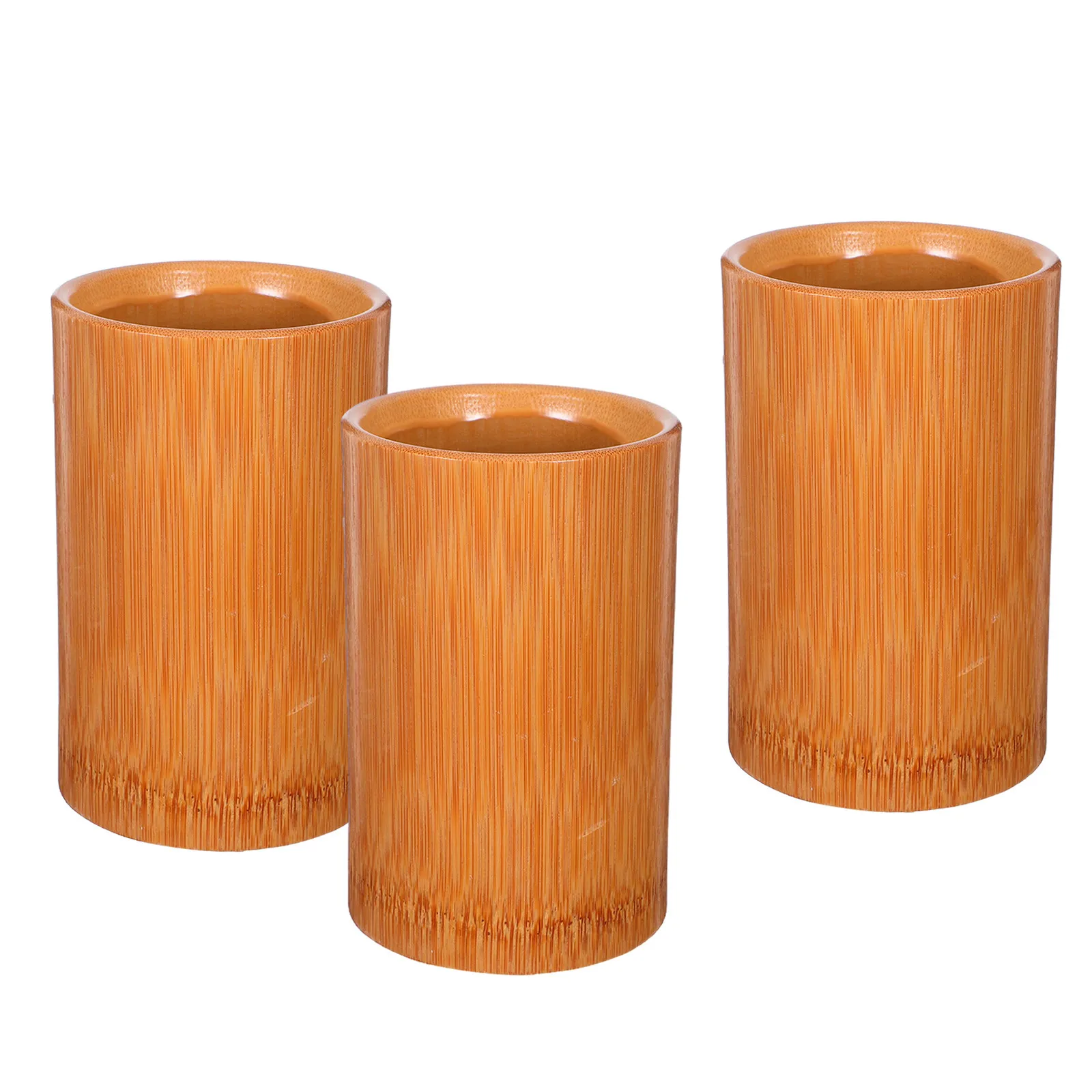 Bamboo Desktop Organizer Eco Friendly Compact Cylinder for Pens Chopsticks Toothpicks Brushes Kitchen Utensils Office Supplies