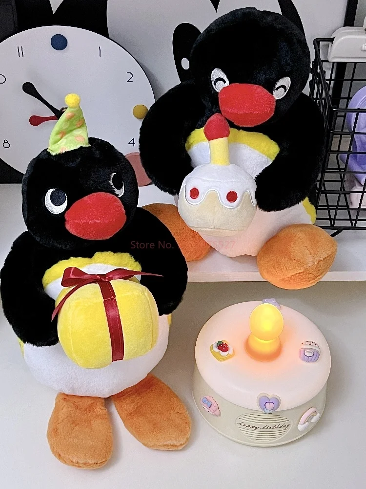 Genuine Pingu Cute Little Penguin Birthday Cake Gift Stuffed Toy Sleeping Plush Doll Anime Peripheral Creative Birthday Gift