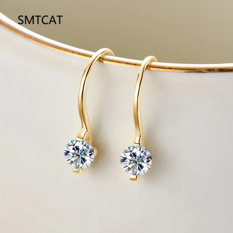 

Женские серьги с муассанитом 4 мм 0,3 карата, серебро 925 пробы, серьги-альпинисты, повседневная жизнь, ювелирные изделия Oorbellen