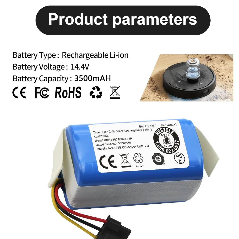 

3500mAh Vacuum Replacement Battery for Eufy L60 L60 SES Hybrid L50 Compatible with iRobot Roomba Combo Essential Q012020 Y0140