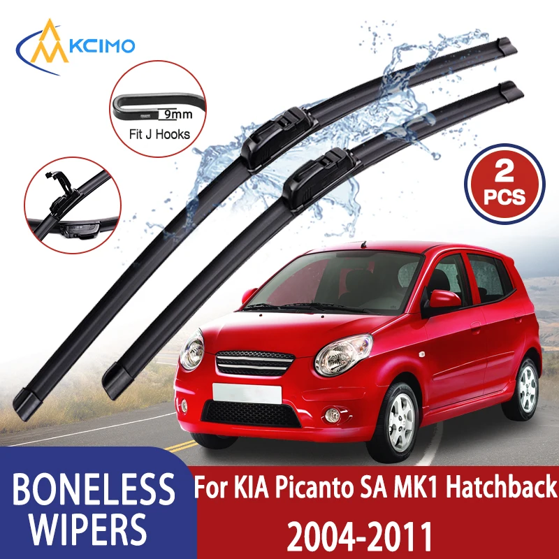 

Kcimo For KIA Picanto SA MK1 2004-2011 Car Wiper U-type Soft Rubber Boneless Wiper HD Quiet Durable Automotive Wiper 22"+16"