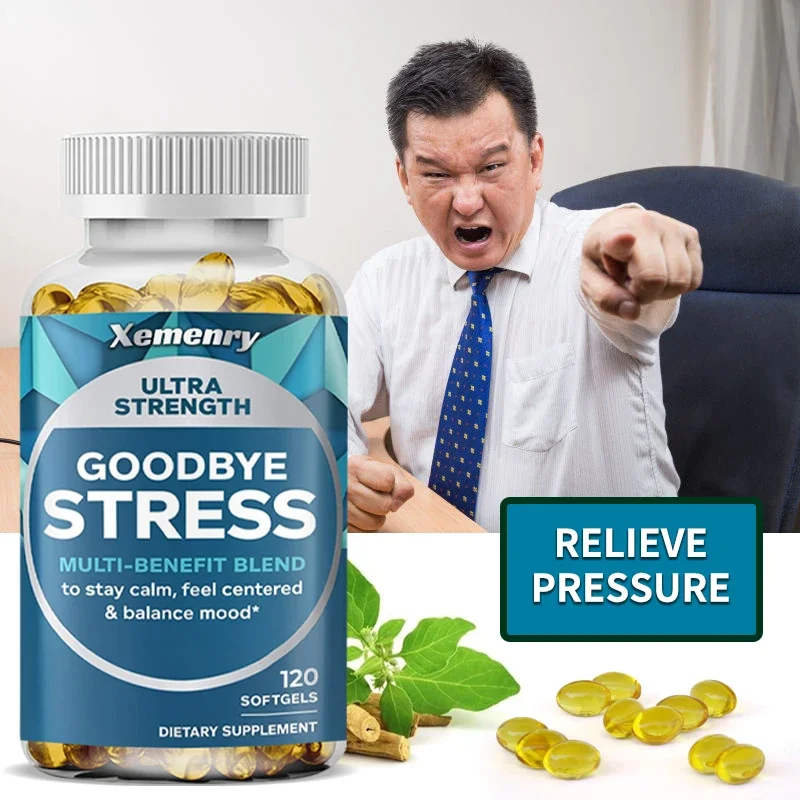 Capsule antistress con GABA, L-Theanine, Mood & Stress Relief 120 capsule Senza glutine Non OGM