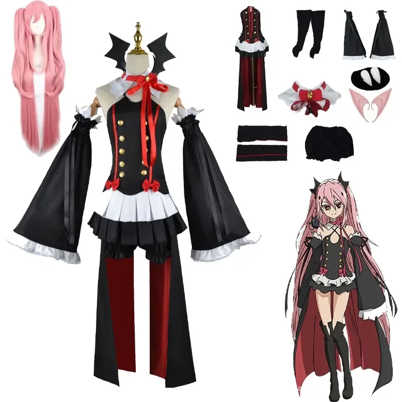 Seraph Of The End Owari no Seraph Krul Tepes Cosplay Costume Uniform Wig Cosplay Anime Witch Vampire Halloween Costume For Women