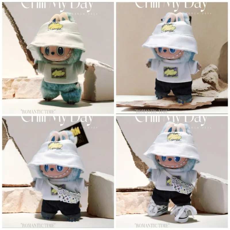 

Clothes only] new blind box of LABUBU clothing sitting party fashion suit Labubu cute casual apron fisherman's hat