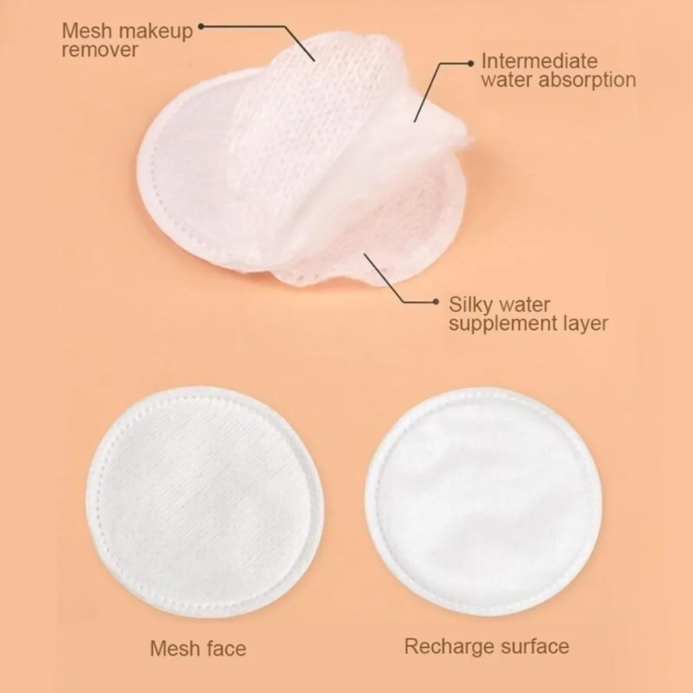 แผ่นเช็ดเครื่องสำอางแบบกลม 200/500 ชิ้น 3 ชั้น ทำจากผ้าฝ้ายเนื้อนุ่ม ใช้แล้วทิ้งหรือซักได้ สำหรับเช็ดล้างยาทาเล็บและทำความสะอาดอย่างล้ำลึก