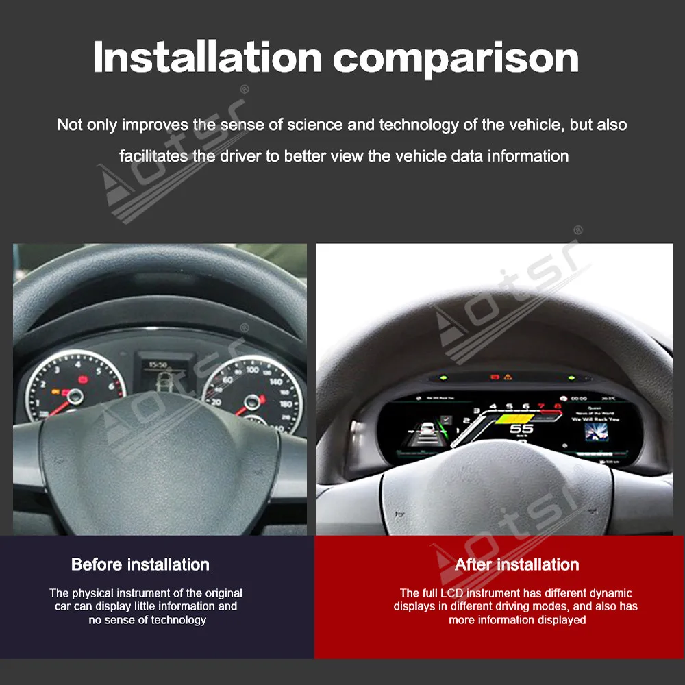 Plug and Play For Volkswagen Tiguan 2010~2017 Digital Performance Display Dashboard LCD Speed Table Car Virtual Information