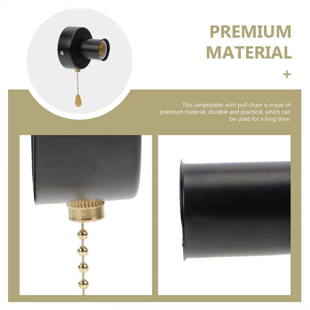 

1 set Stainless Steel Bedside Light Switch Lamp Holder Socket Pull Chain Bulb Base for Pendant Kitchen Café Decoration Durable