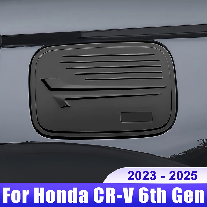 For Honda CRV 6th Gen 2023 2024 2025 / CR-V Hybrid ABS Carbon Fuel Tank Cover Oil Cap Trim Sticker Car Accessories