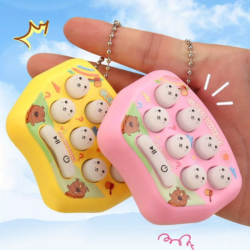Mini máquina de jogo de memória interativa whack-a-mole portátil portátil console de jogo fidget brinquedo chaveiro para crianças e adultos