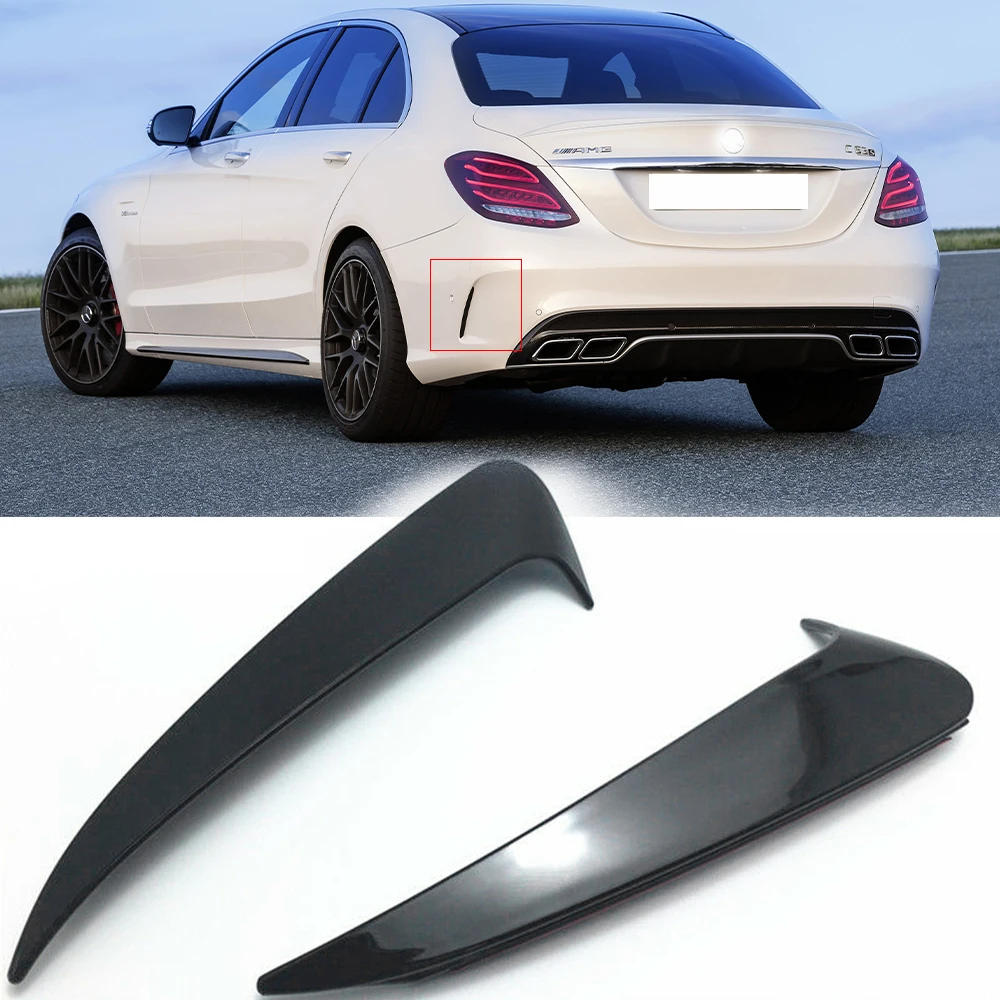 Car Rear Bumper Splitter For Mercedes Benz C-Class W205 C43 C63 Coupe AMG 2015-2018 Carbon Black Air Outlet Tail Wind Knife