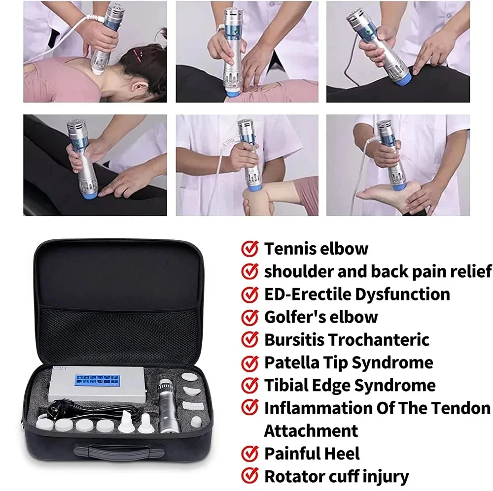 Portable Physiotherapy Shock Waves Equipment Massager Muscle Stimulator Electric Shockwave Therapy Machine Body Back Pain Relief