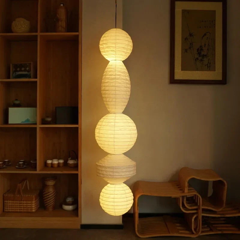 LED E27 Akari Noguchi Yong Rice Paper Hanging Lamp Home Decor Living/Model Room Villa Hall Store Wabi-sabi Mabel Pendant Lights