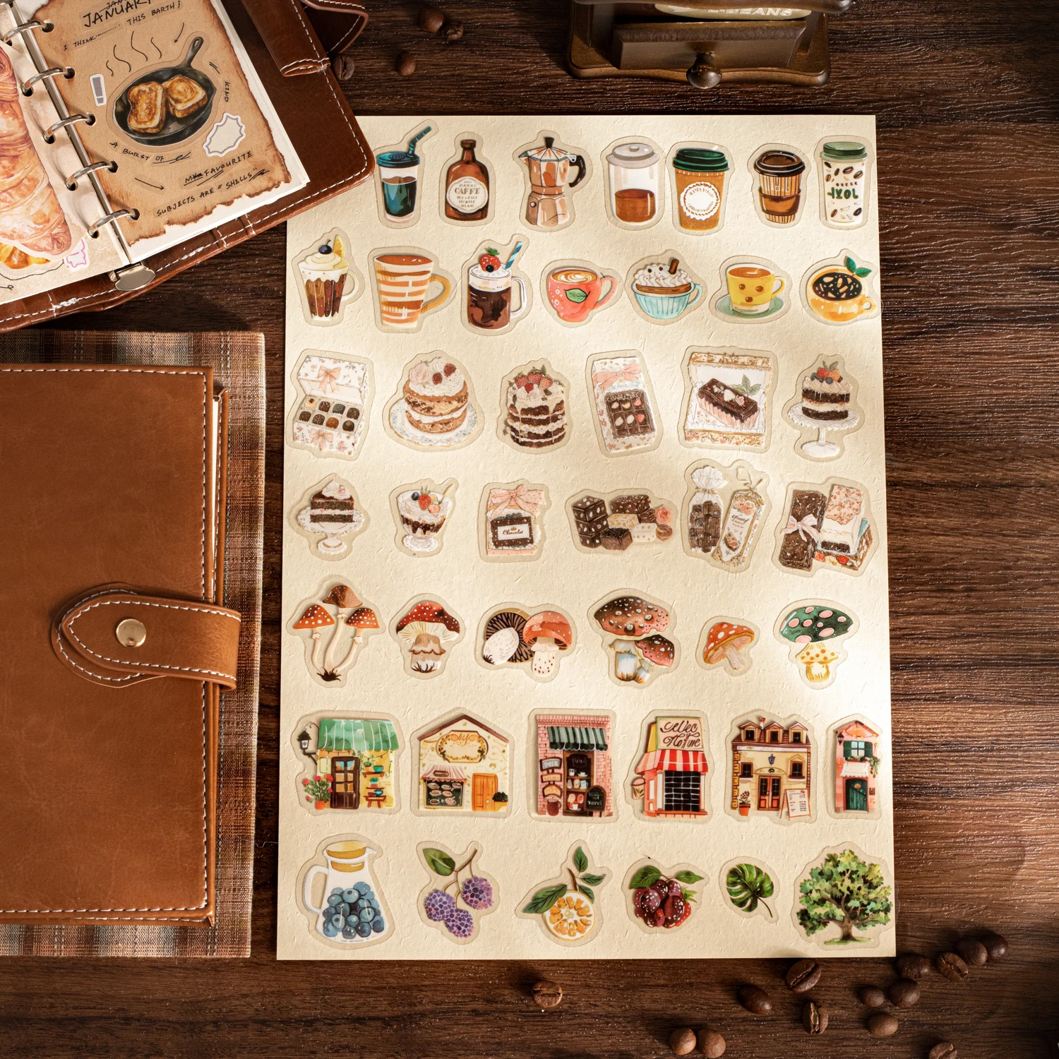 Serie de Adhesivos PET Vintage - Coffee Tea Journal reseña y precio