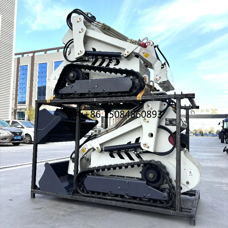 GardeningFree Delivery Of CE/EPA Euro 5 Small Garden Loaders, Mini Skid Steer Loaders With Spiral Drill Buckets, Snow Plows And
