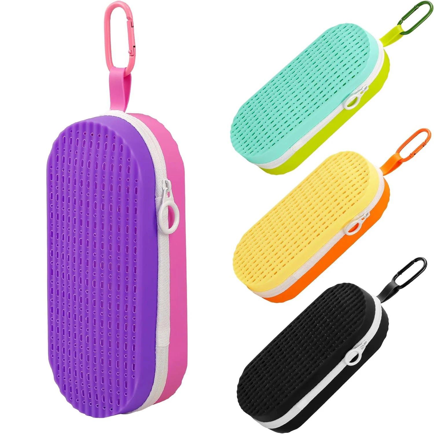 Swim Goggle Case - Breathable Design with Drainage Holes, Zipper Eyeglasses Storage Bag for Swimming Goggles, Sunglasses