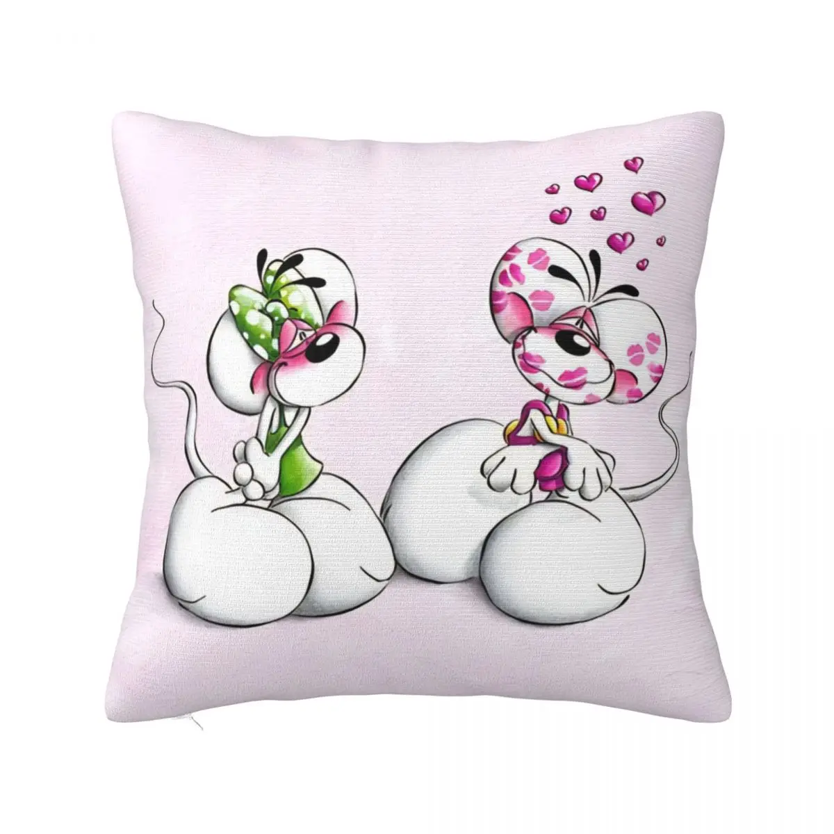 D-Diddles Pillowcase Polyester Cushion Cover Decoration Diddl Catoon Throw Pillow Case Cover Home Zippered 40*40cm