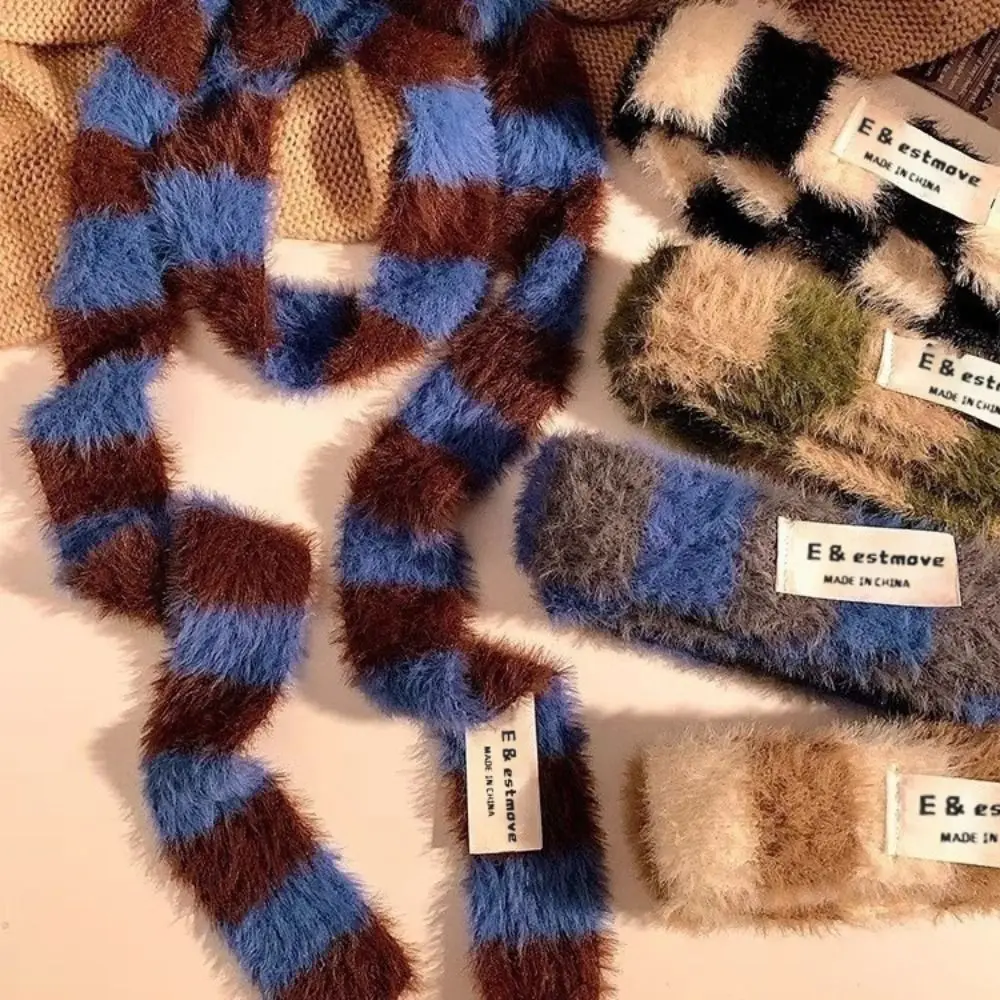 الكورية نمط محبوك Y2K فتاة شريط وشاح سليم الدافئة الرقبة الرقبة الأوشحة موضة الشارع الشهير رقيقة وشاح الملابس والاكسسوارات