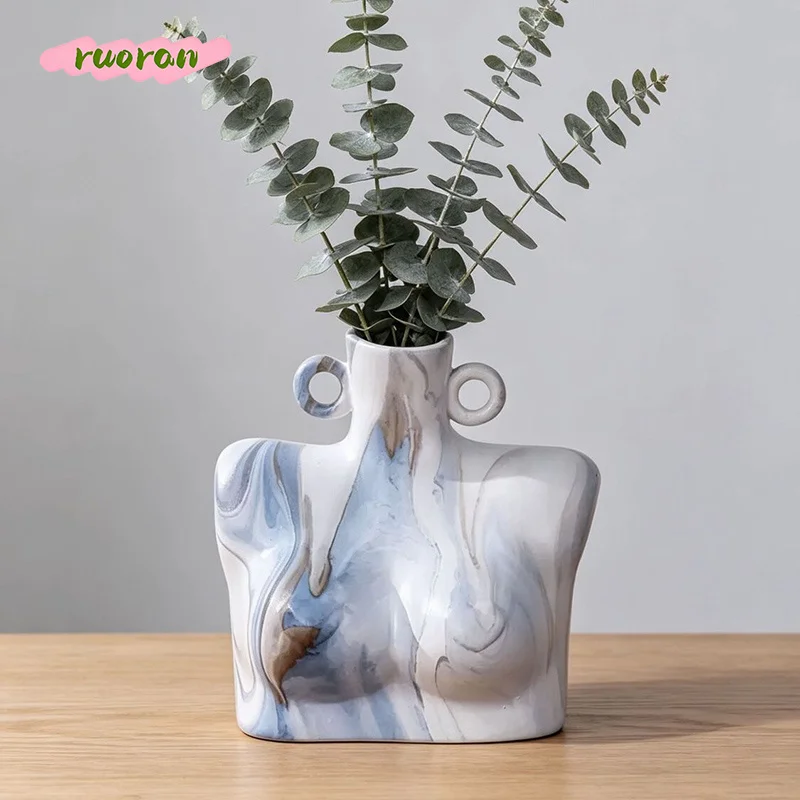 Nordic Ceramic Vase for Living Room Flower Arrangement Hydroponic Home Decor