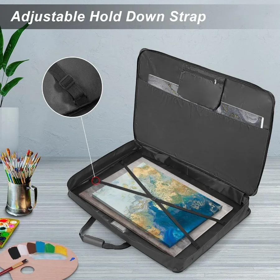 Custodia per portafoglio artistico premium per 24 x 36 opere d'arte Fotografia Schizzo Monitor LCD Pannello solare - Design pieghevole su due lati morbidi con Wat