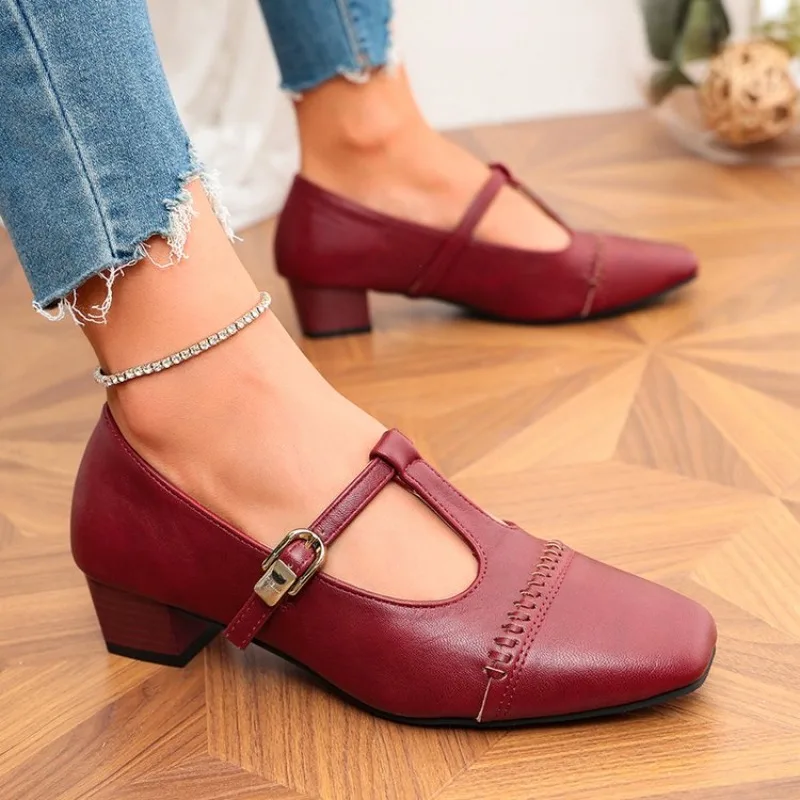 2026 Women's New model style color retro elegant ladies slim daily dress shoes woman view 3
