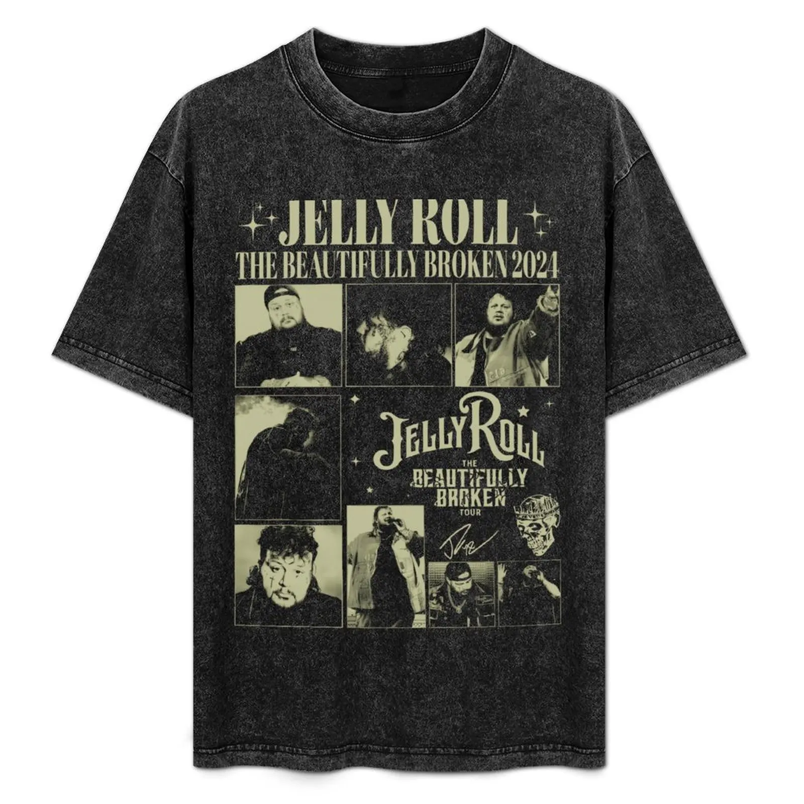 

90s Jelly Roll 2024 Concert T-Shirt Minimalist Casual Short Sleeve Top