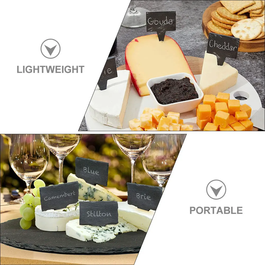 

1Set Square Cheese Markers Elegant Labels for Cakes Cupcakes Charcuterie Board Signs Toaster Bags Reusable