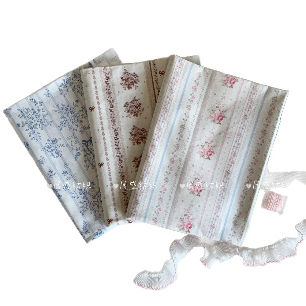 140x50cm Cotton Printed Fabric Floral Pattern DIY Material for Kids Bags Pajamas Dresses INS Style Sewing Cloth view 5