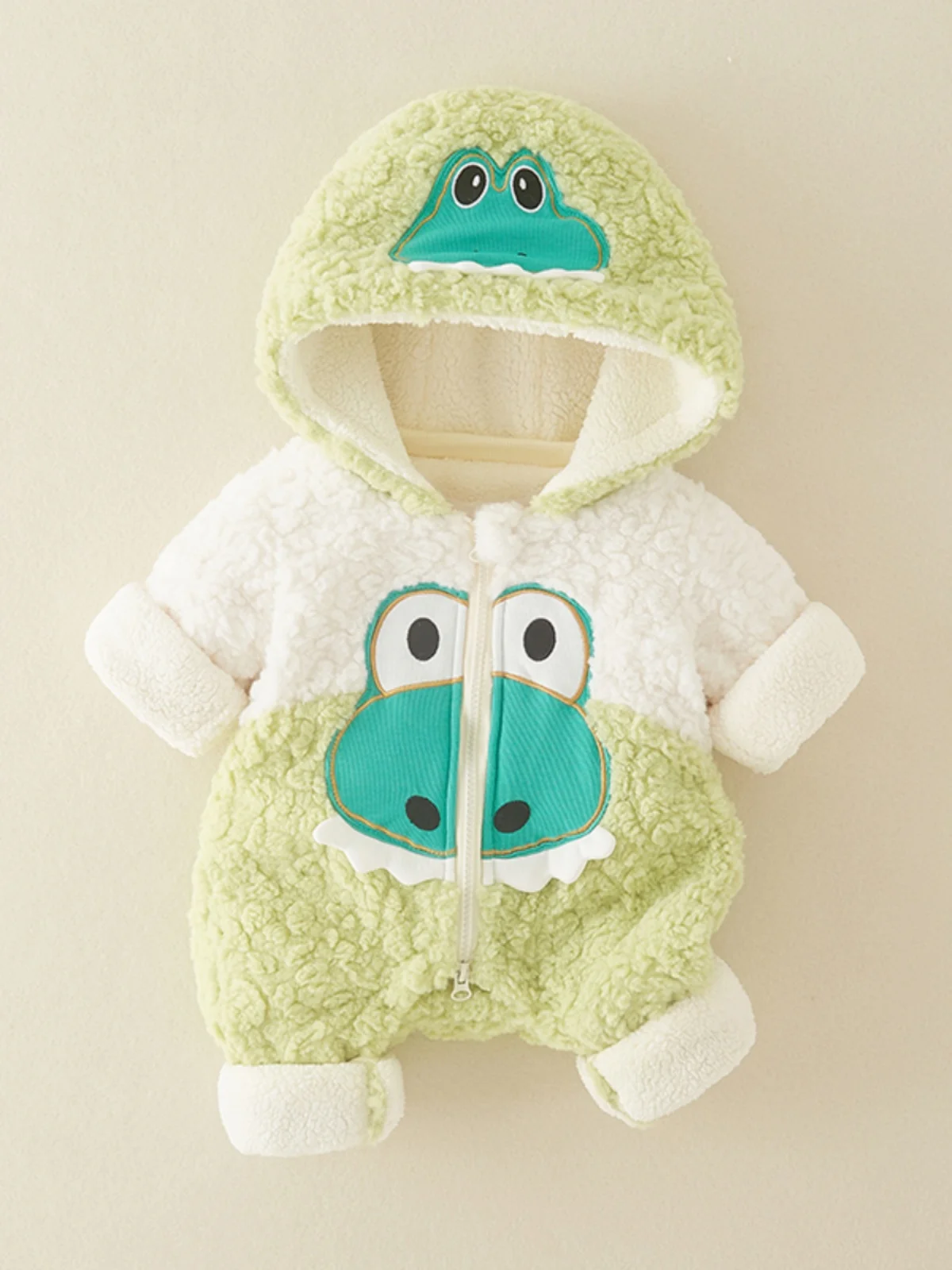 

Зимние комбинезоны Thiened для младенцев и малышей, милый мультяшный тюре с капюшоном, пушистый свитер, сли, костюм для новорожденных