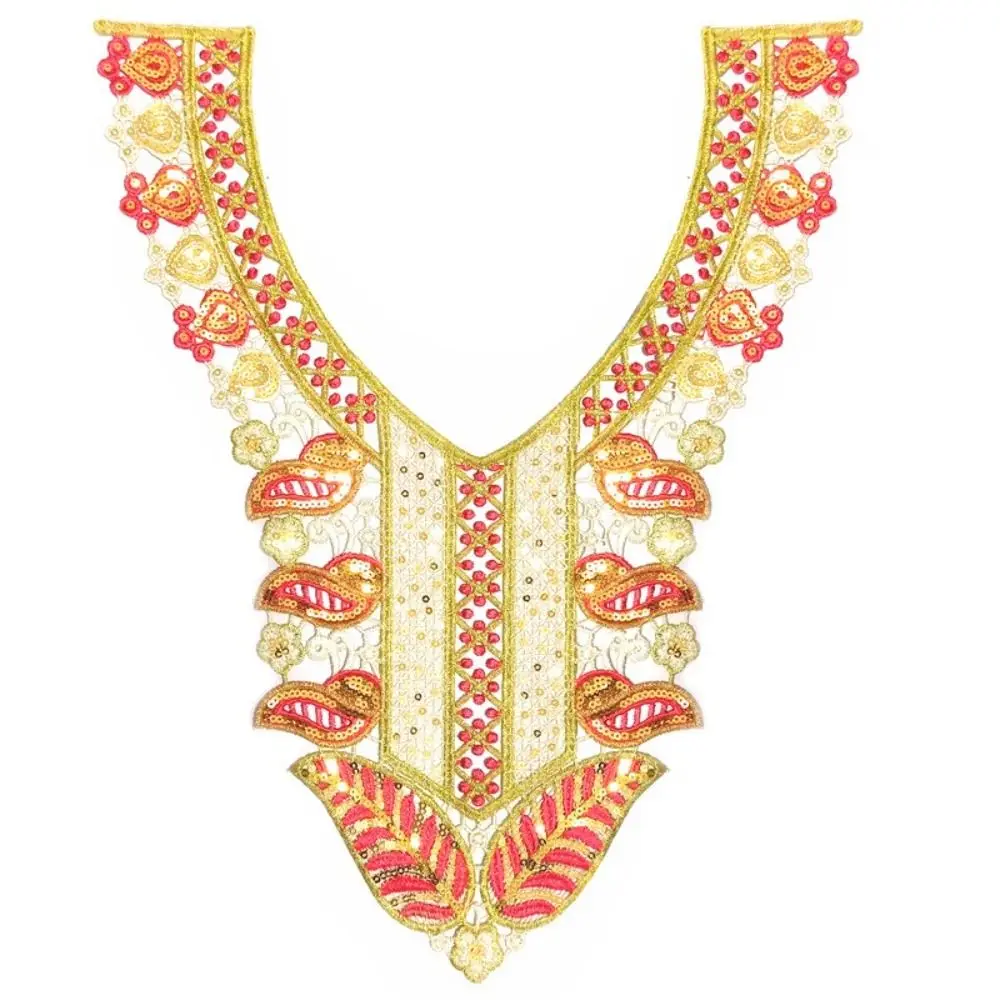 Colourful Embroidery Embroidery Collar Water-soluble Lace Guipure Lace Fake Collar Hollow-out Design Colour Embroidered image 2